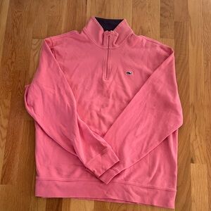 Vineyard Vines Men's Coral Zip-Up Sweater